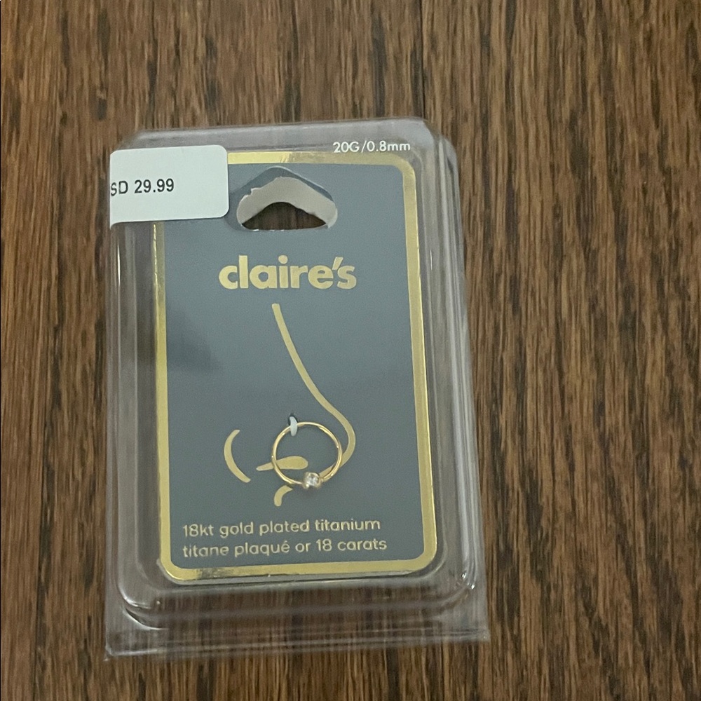 Claire's 18kt Gold Plated Titanium Nose Ring